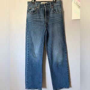 Levi's Ribcage Straight Ankle High Rise Jeans 26 Medium Wash